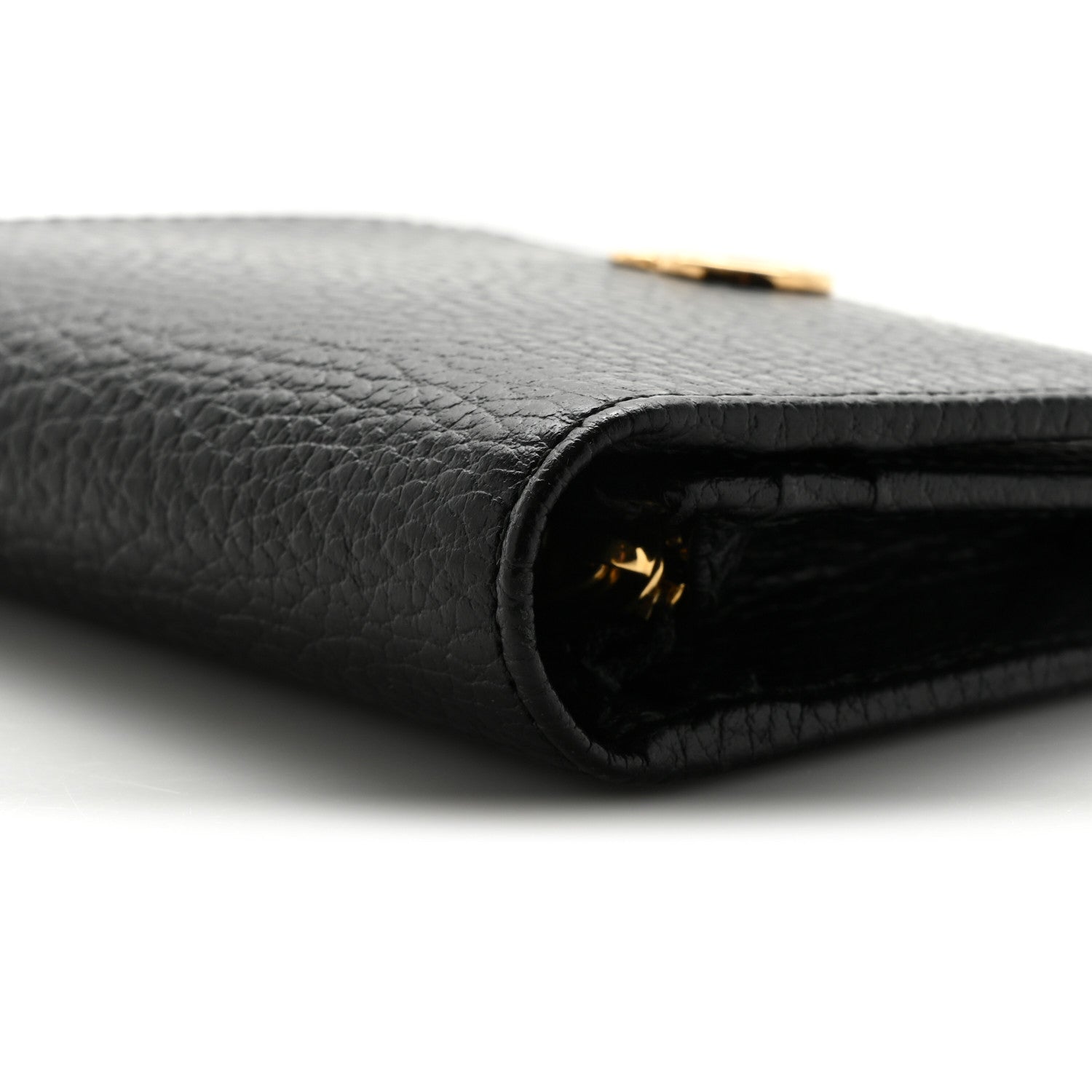 Gucci Pebbled Calfskin GG Marmont Card Case Black 11 of 13