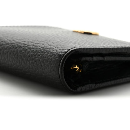 Gucci Pebbled Calfskin GG Marmont Card Case Black 11 of 13