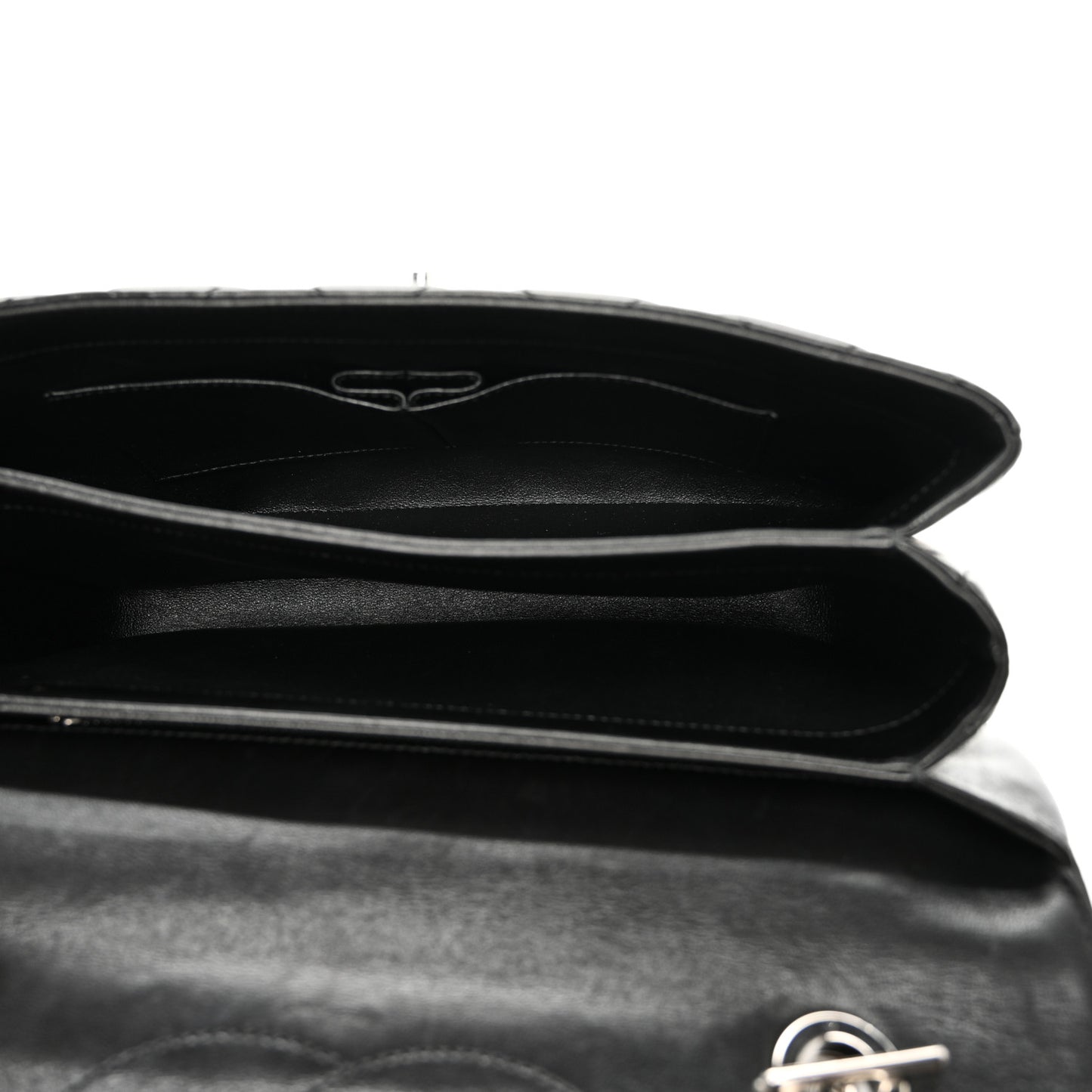Lambskin Quilted Medium Trendy CC Flap Dual Handle Bag Black