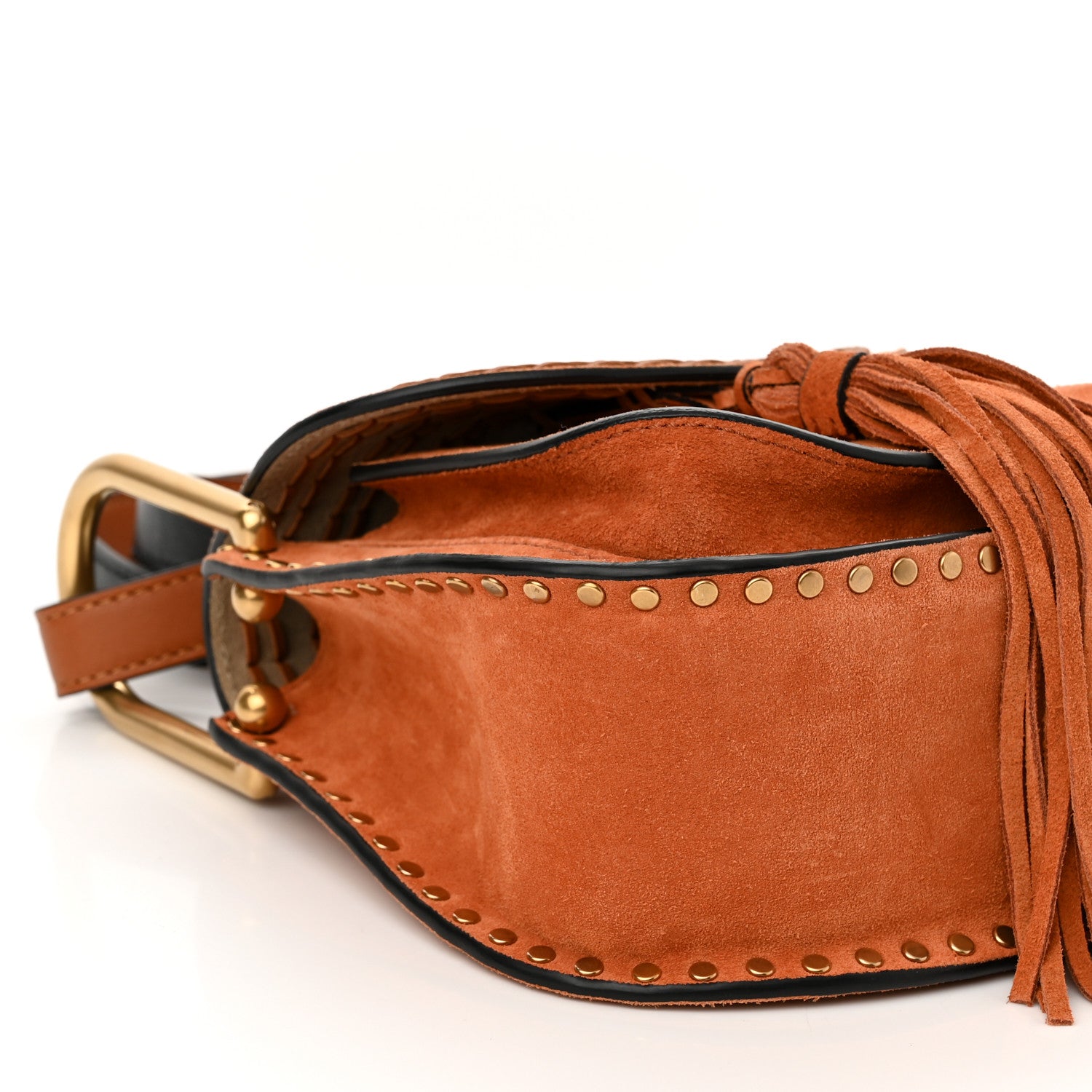 Chloe Suede Calfskin Braided Mini Hudson Shoulder Bag Caramel 8 of 9