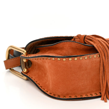 Chloe Suede Calfskin Braided Mini Hudson Shoulder Bag Caramel 8 of 9