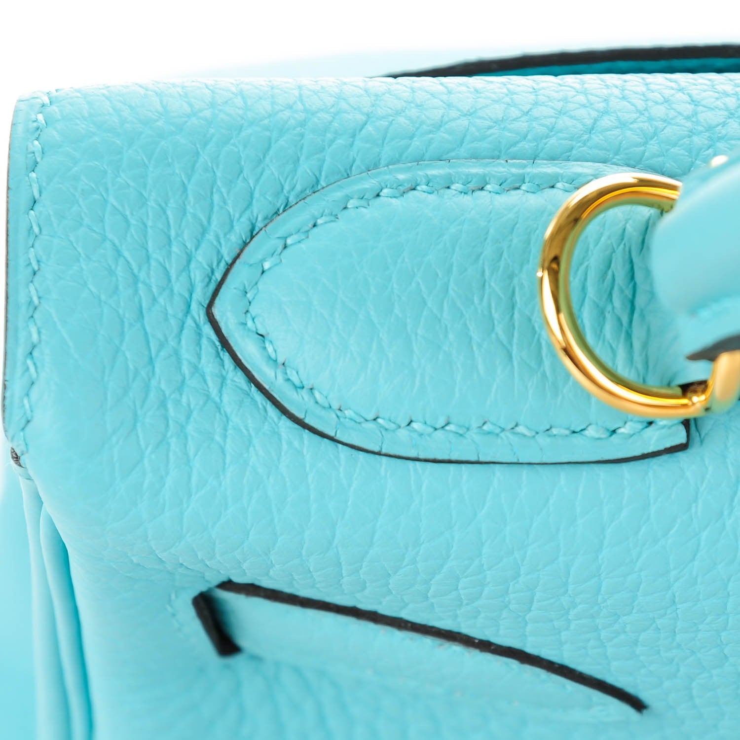 Hermes Togo Kelly Retourne 32 Bleu Atoll 22 of 25