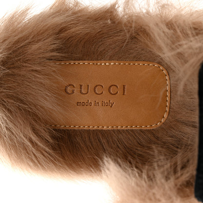 Gucci Velvet Fur Womens Princetown Slippers 38.5 Black 7 of 13