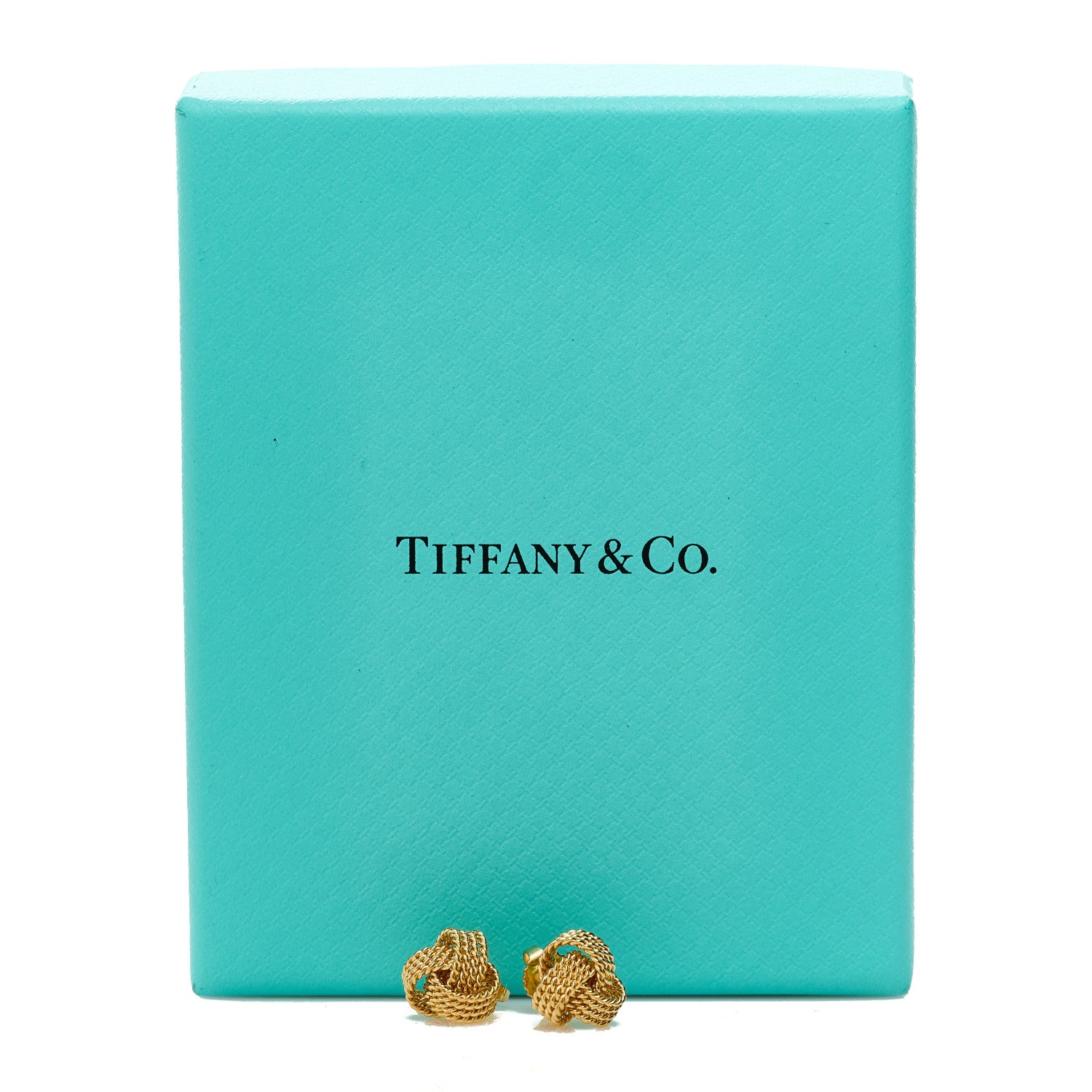 Tiffany 18K Yellow Gold Twist Knot Earrings 5 of 5