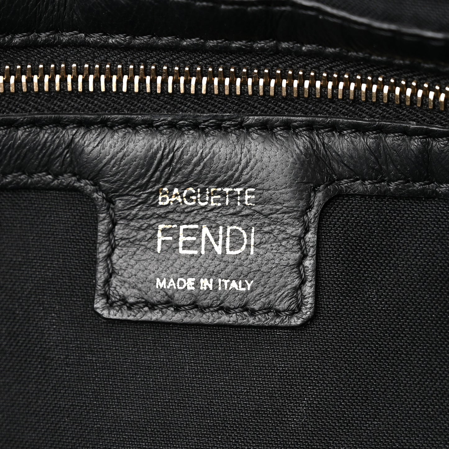 Nappa FF 1974 Embossed Baguette Black