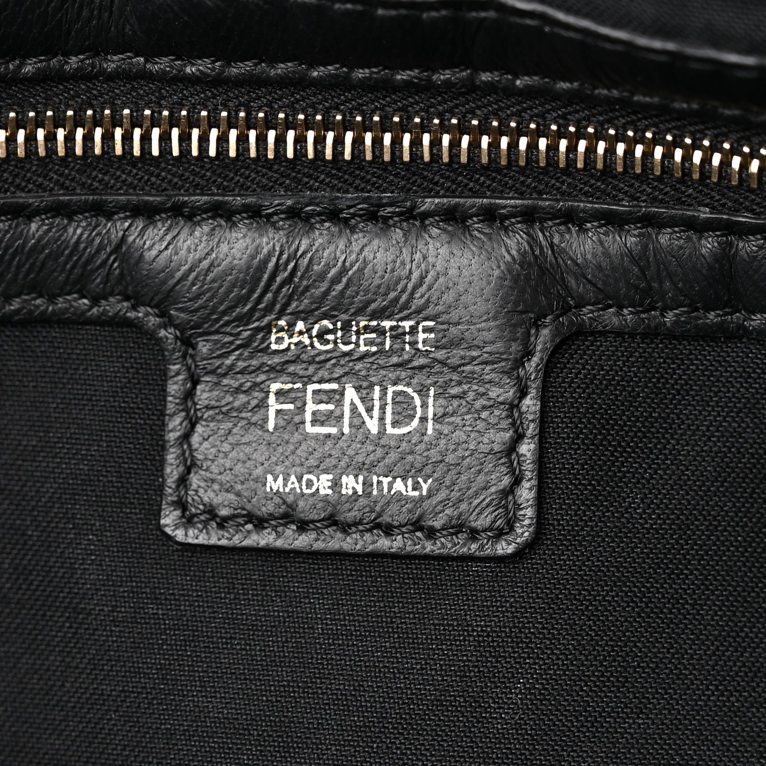 Fendi Nappa FF 1974 Embossed Baguette Black 5 of 7
