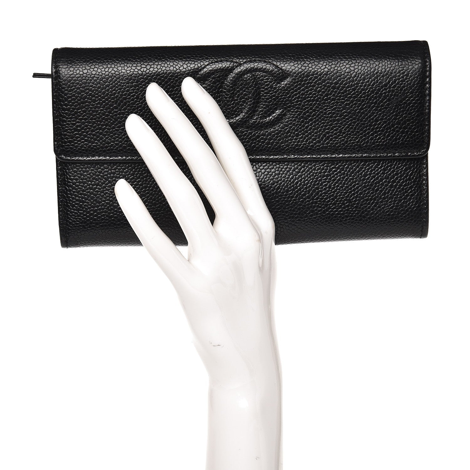 Chanel Caviar Timeless CC Large Gusset Flap Wallet Black 2 of 9