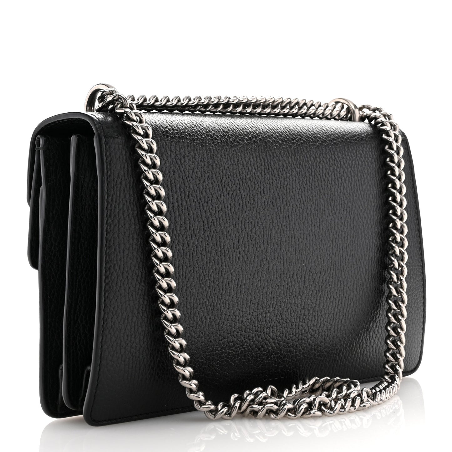 Pebbled Calfskin Small Dionysus Shoulder Bag Black