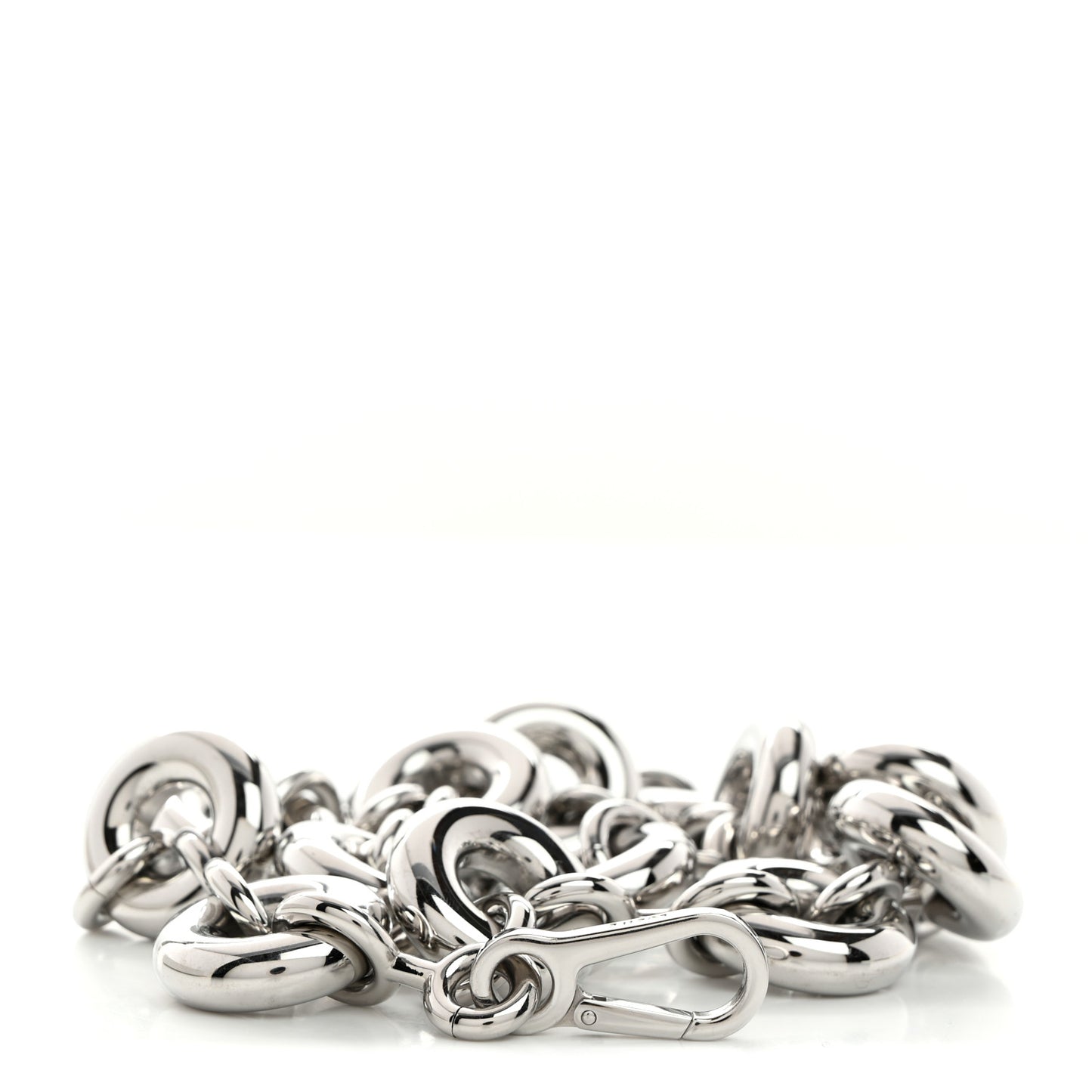 Aluminum Stainless Steel Chunky Donut Chain Shoulder Strap Silver