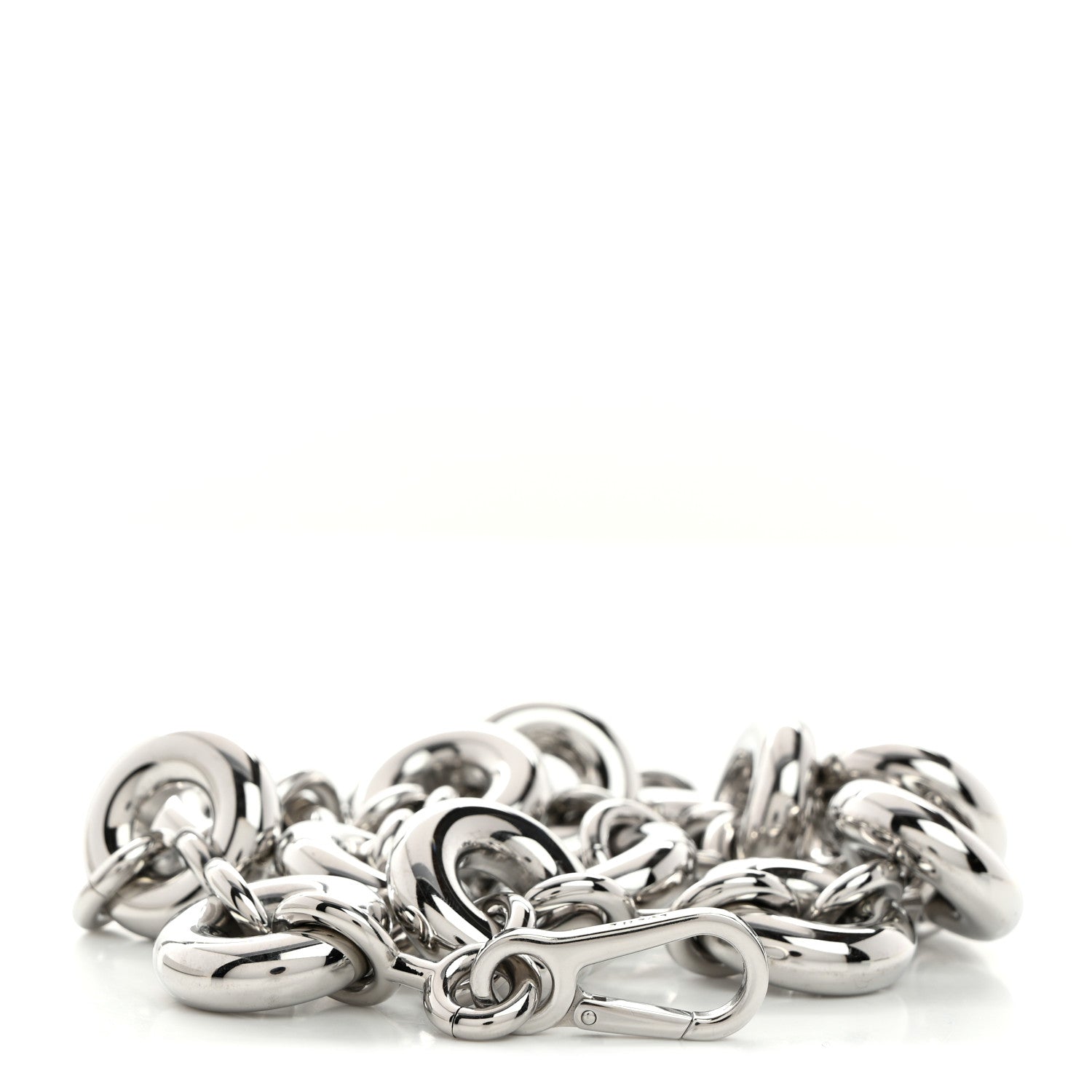 Loewe Aluminum Stainless Steel Chunky Donut Chain Shoulder Strap Silver 1 of 5
