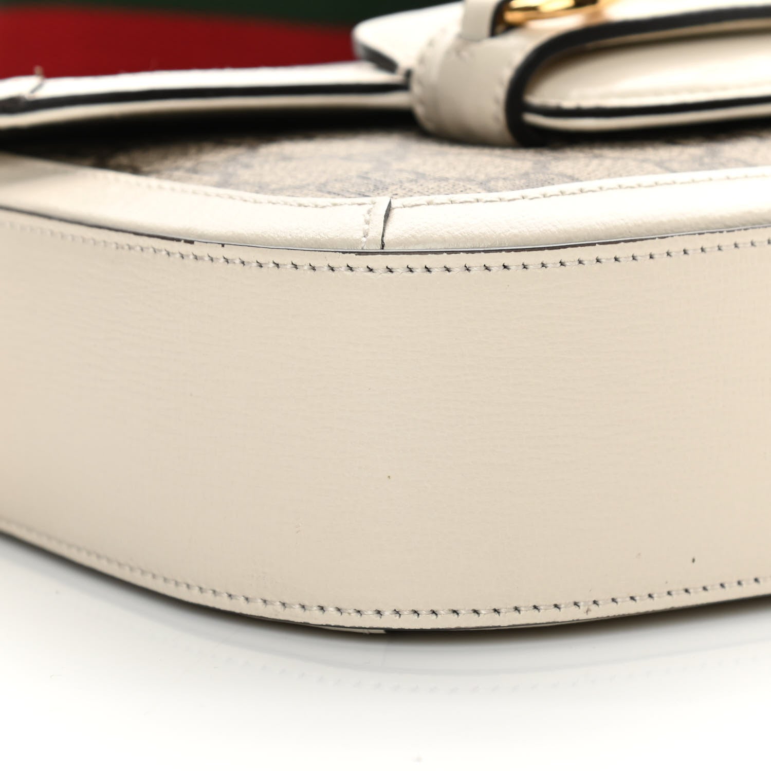 Gucci GG Supreme Monogram Web Mini Horsebit 1955 Shoulder Bag Beige Mystic White 8 of 12