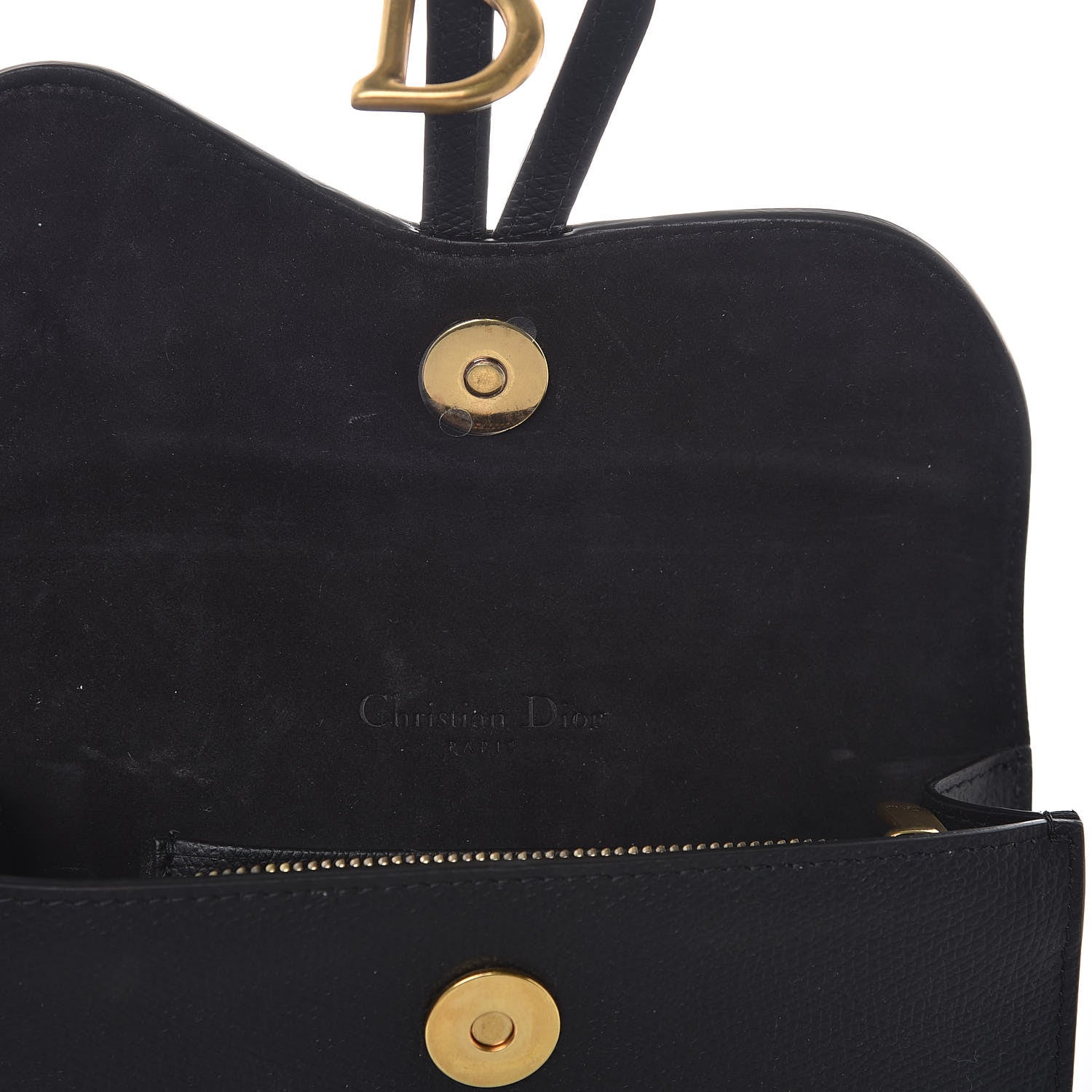 Christian Dior Grained Calfskin Saddle Belt Bag Black 8 of 12