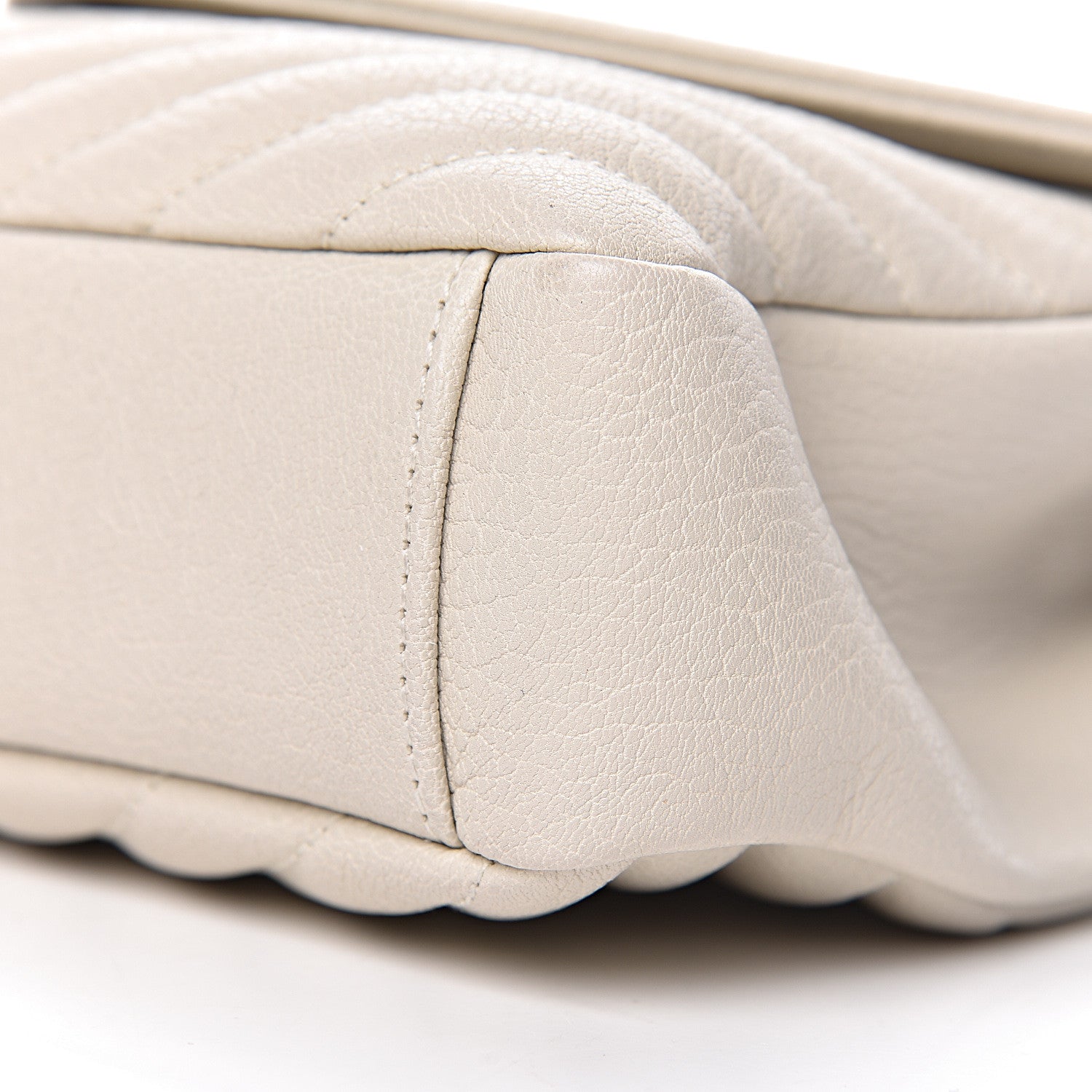 Saint Laurent Sheepskin Matelasse Chevron Monogram Medium College Bag Dove White 9 of 11