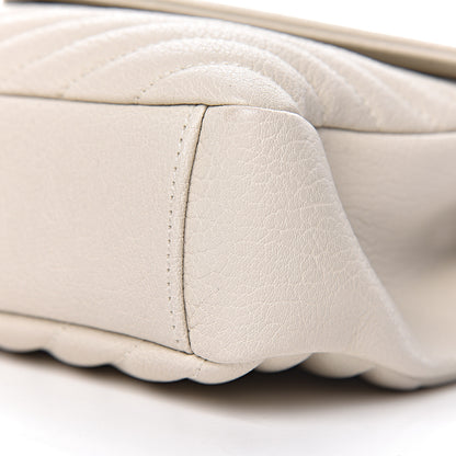 Saint Laurent Sheepskin Matelasse Chevron Monogram Medium College Bag Dove White 9 of 11