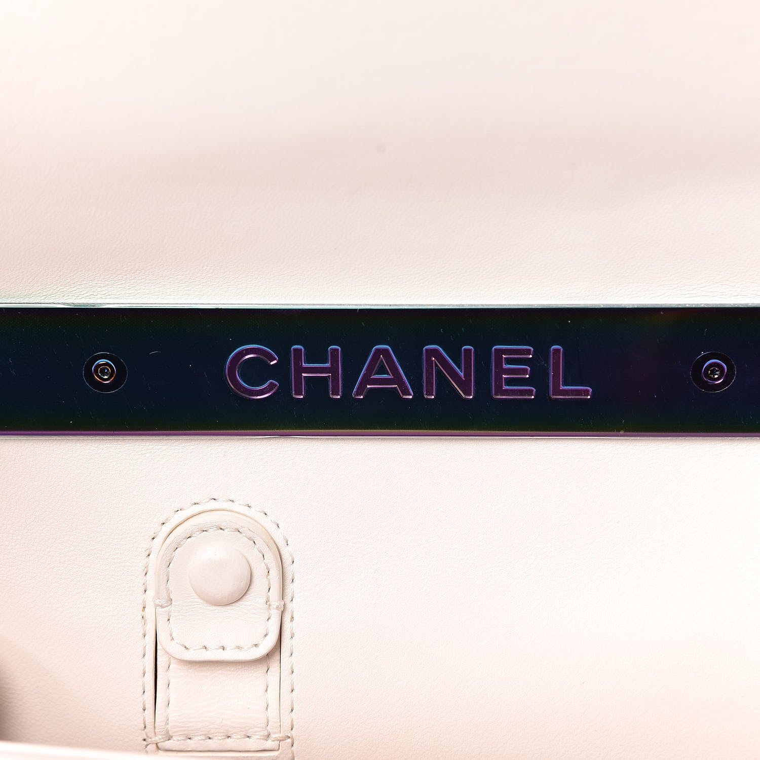 Chanel Lambskin LED Iridescent Metal Small Boy Flap White Multicolor 10 of 11