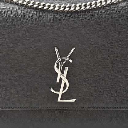 Saint Laurent Grain De Poudre Large Classic Monogram Kate Satchel Black 8 of 10