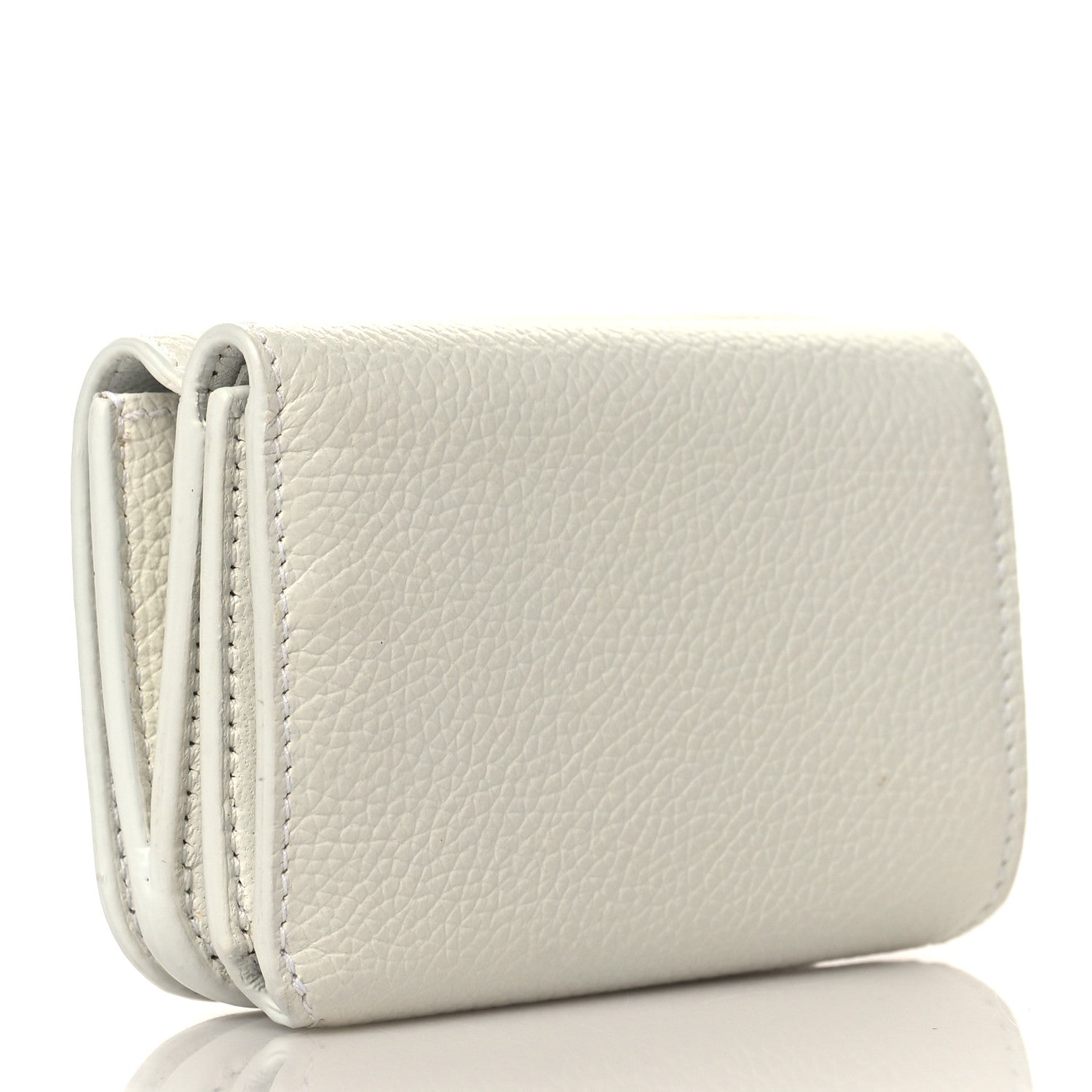 Balenciaga Calfskin Logo Everyday Mini Wallet White 3 of 6