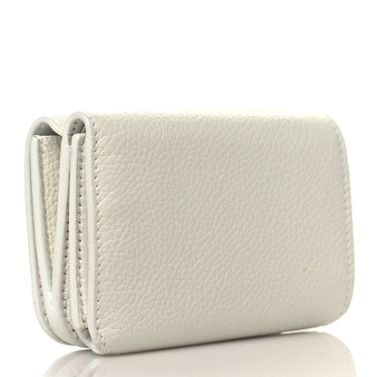 Balenciaga Calfskin Logo Everyday Mini Wallet White 3 of 6