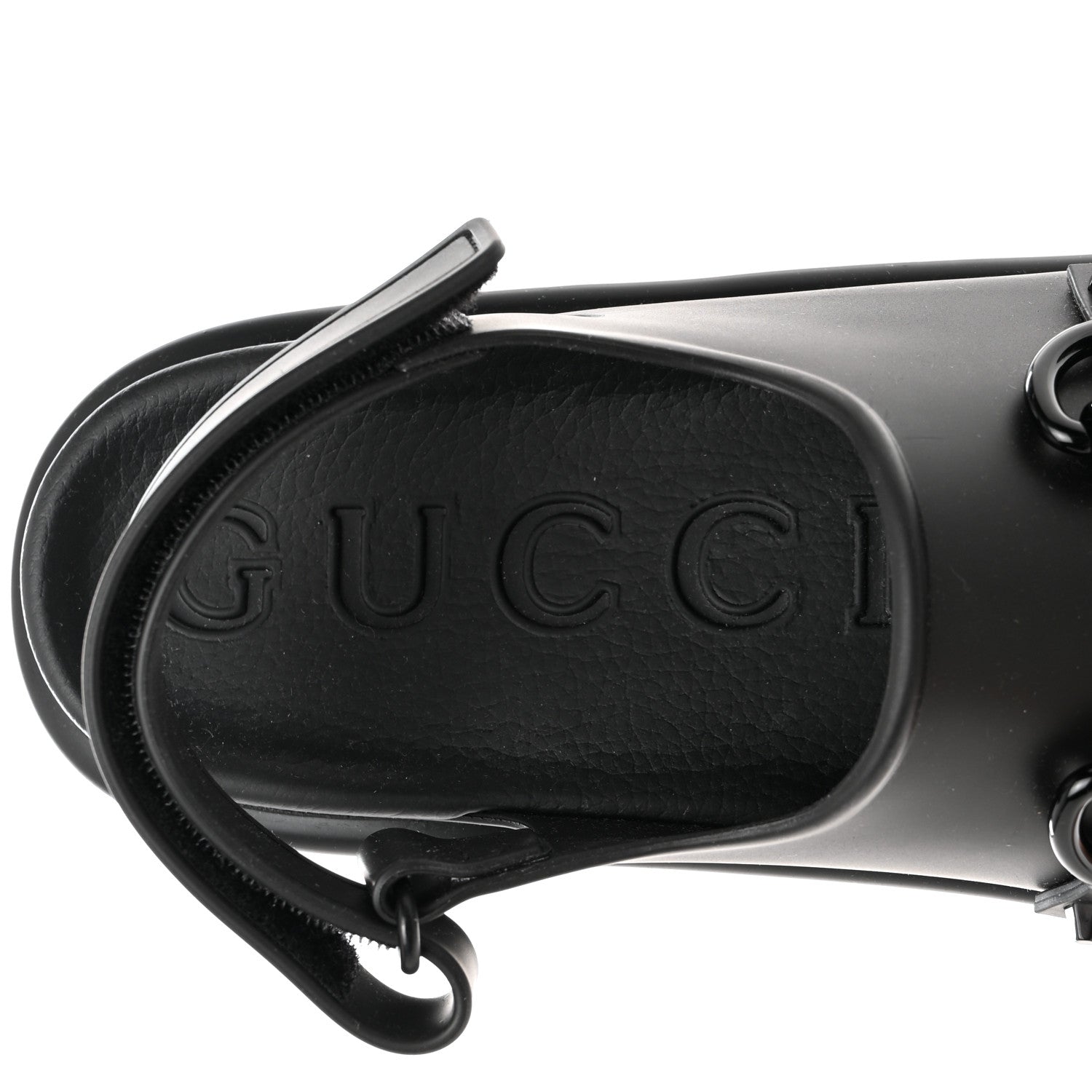 Gucci Soft Rubber Horsebit Touch Womens Strapped Sandals 40 Black 6 of 9