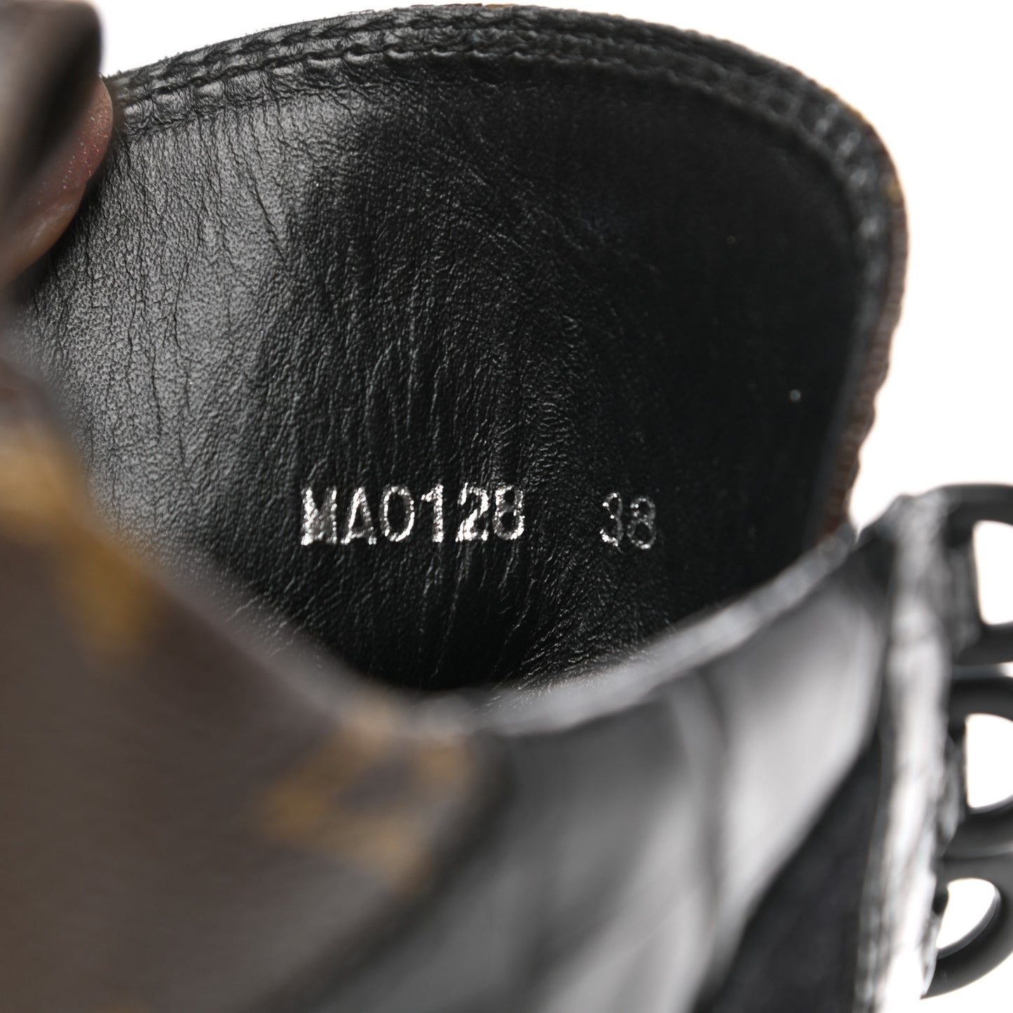 Suede Calfskin Monogram Laureate Platform Desert Boots 38 Black