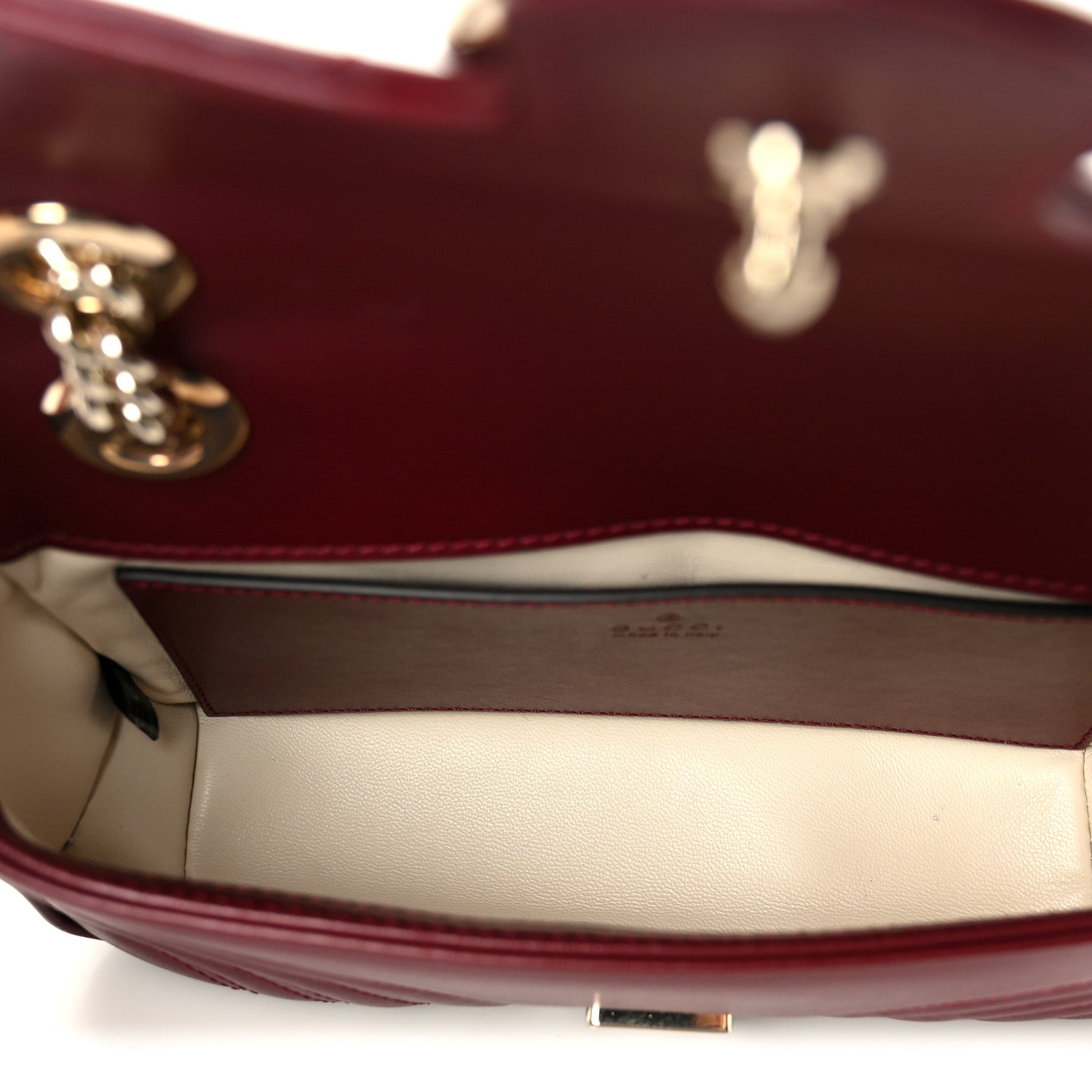 Gucci Calfskin Matelasse Small GG Marmont Shoulder Bag Rosso Ancora Red 5 of 11