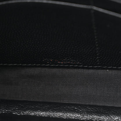 Saint Laurent Grain De Poudre Matelasse Chevron Monogram Chain Wallet Black 12 of 13
