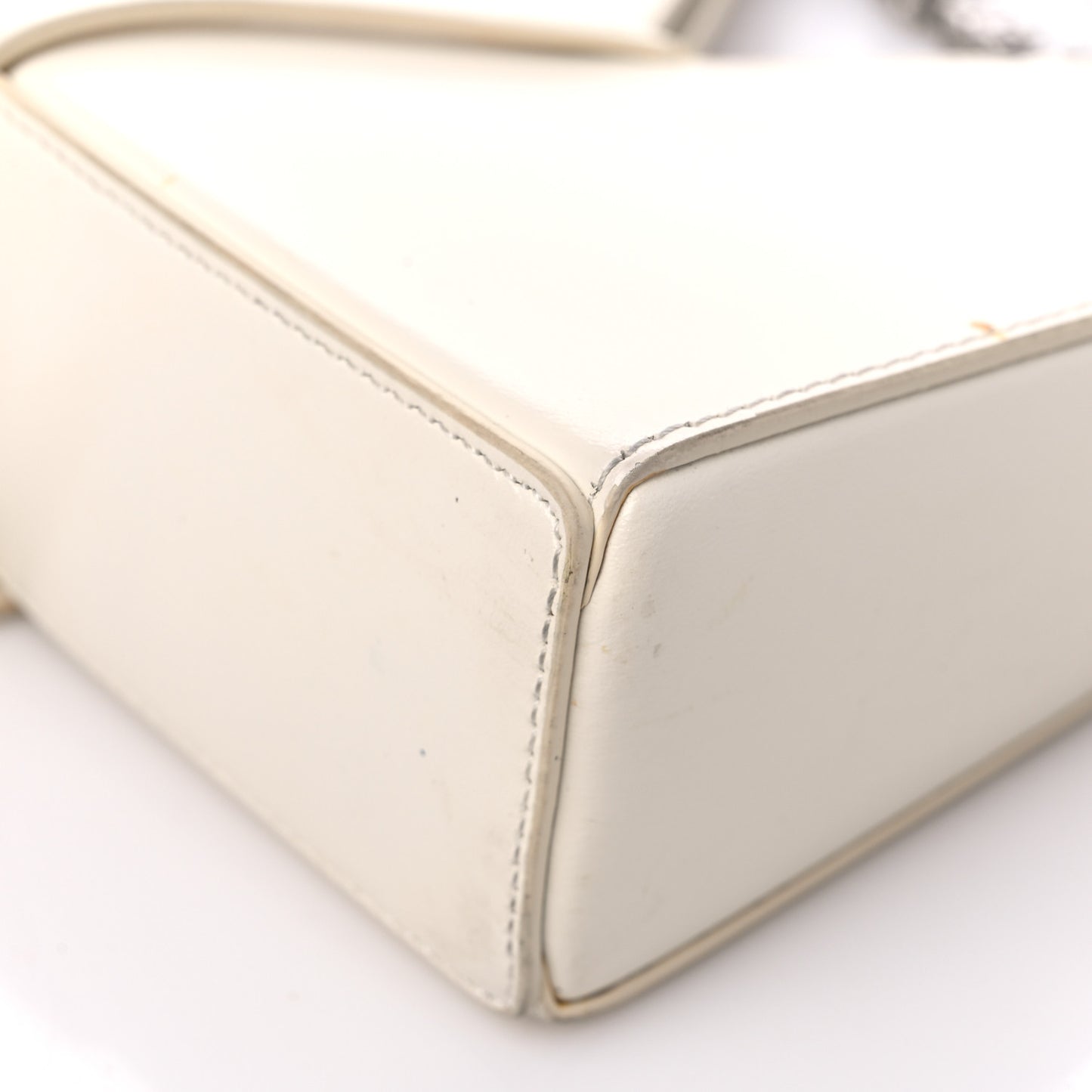 Box Calfskin Mini Cut Out Shoulder Bag Ivory