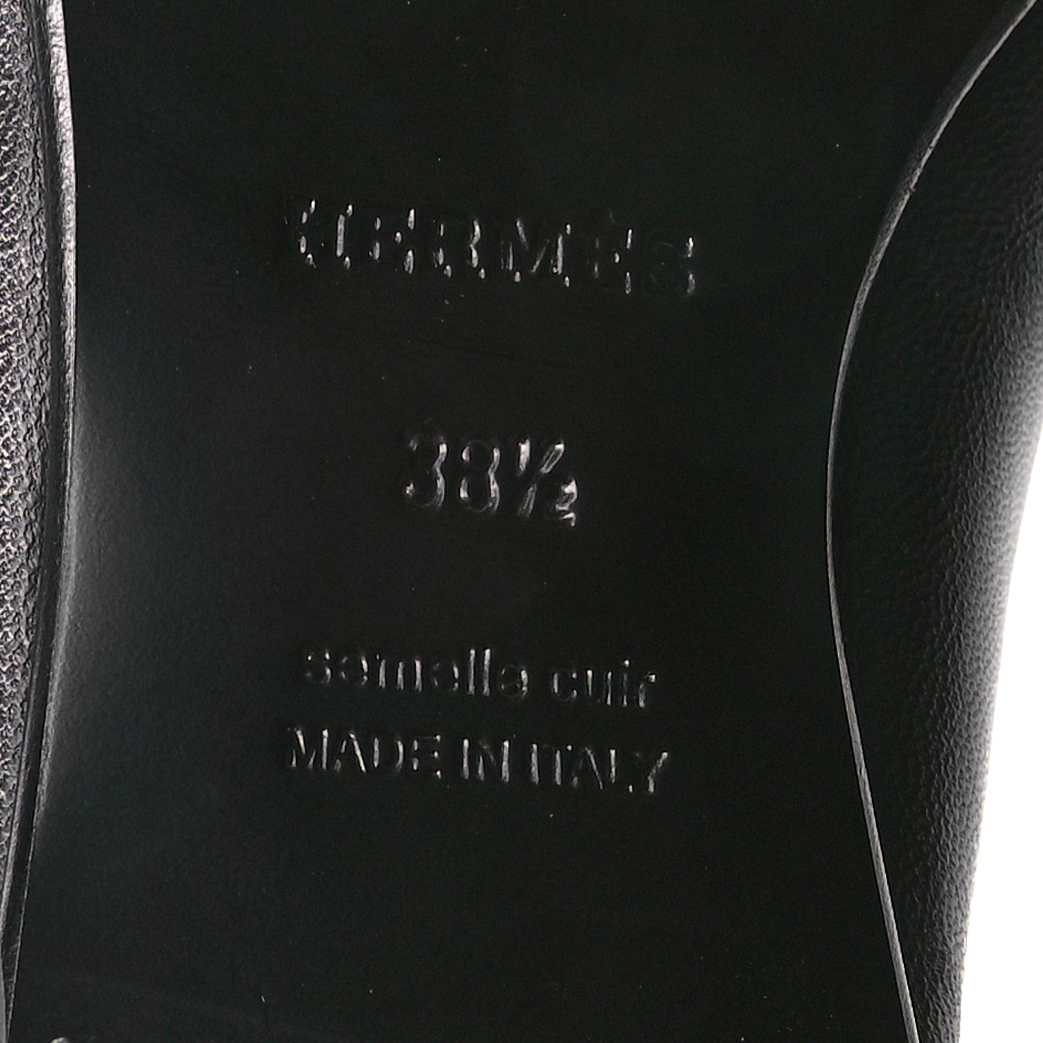 Hermes Goatskin Womens Paris Loafers 38.5 Black 7 of 8