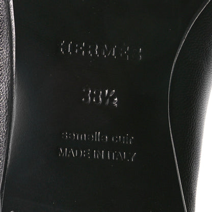 Hermes Goatskin Womens Paris Loafers 38.5 Black 7 of 8