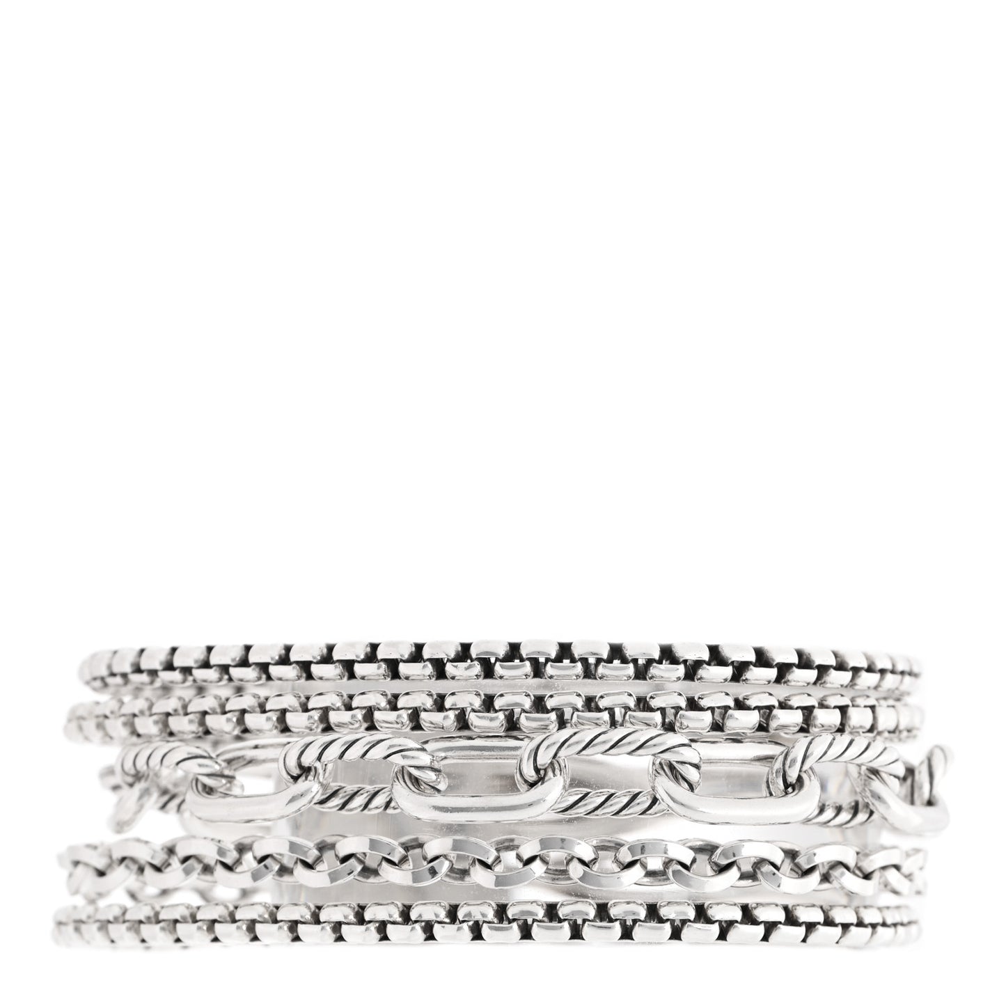 Sterling Silver Multi Row Chain Bracelet