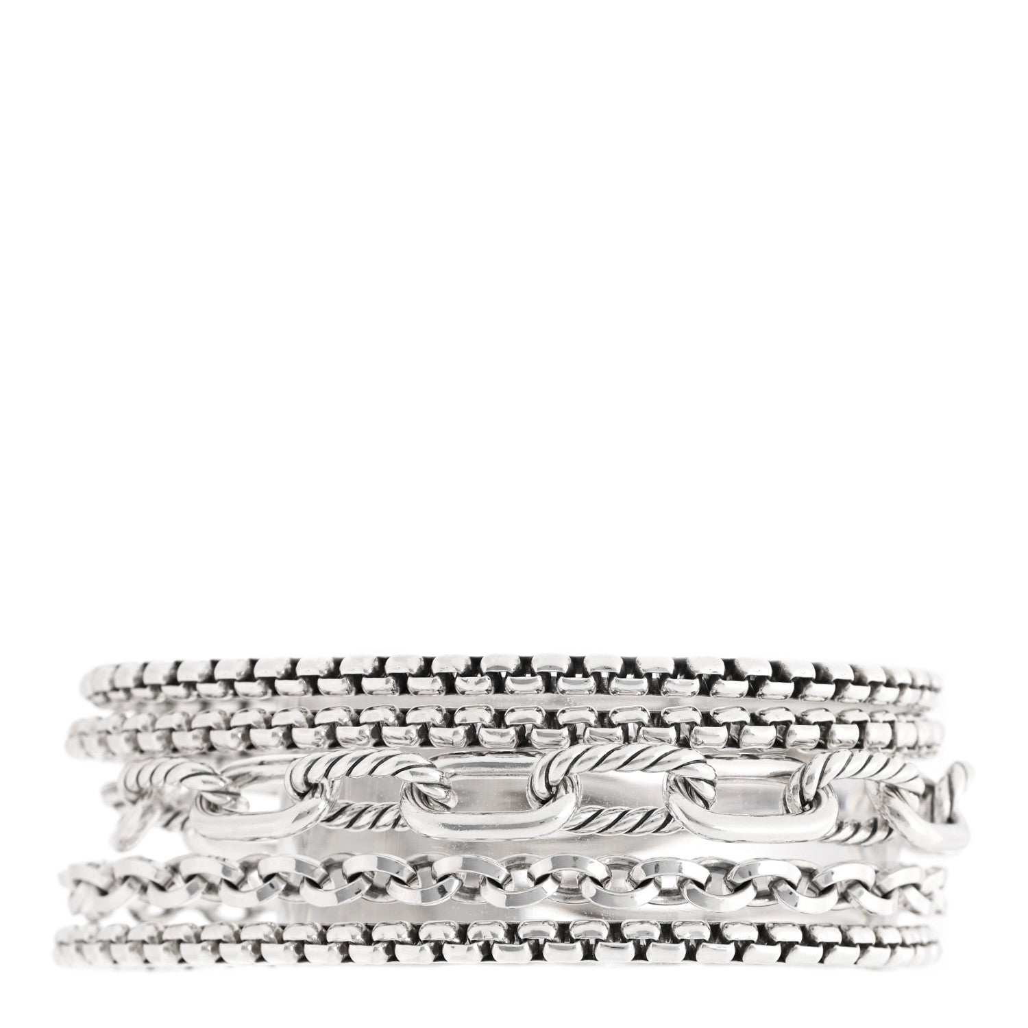 David Yurman Sterling Silver Multi Row Chain Bracelet 1 of 3