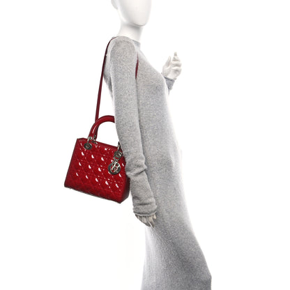 Christian Dior Patent Cannage Medium Lady Dior Red 2 of 10