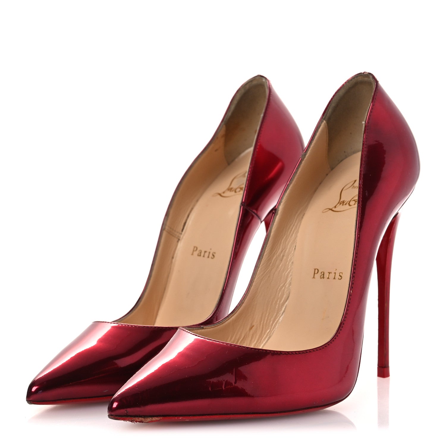 Christian Louboutin Metallic Patent Psychic So Kate 120 Pumps 37.5