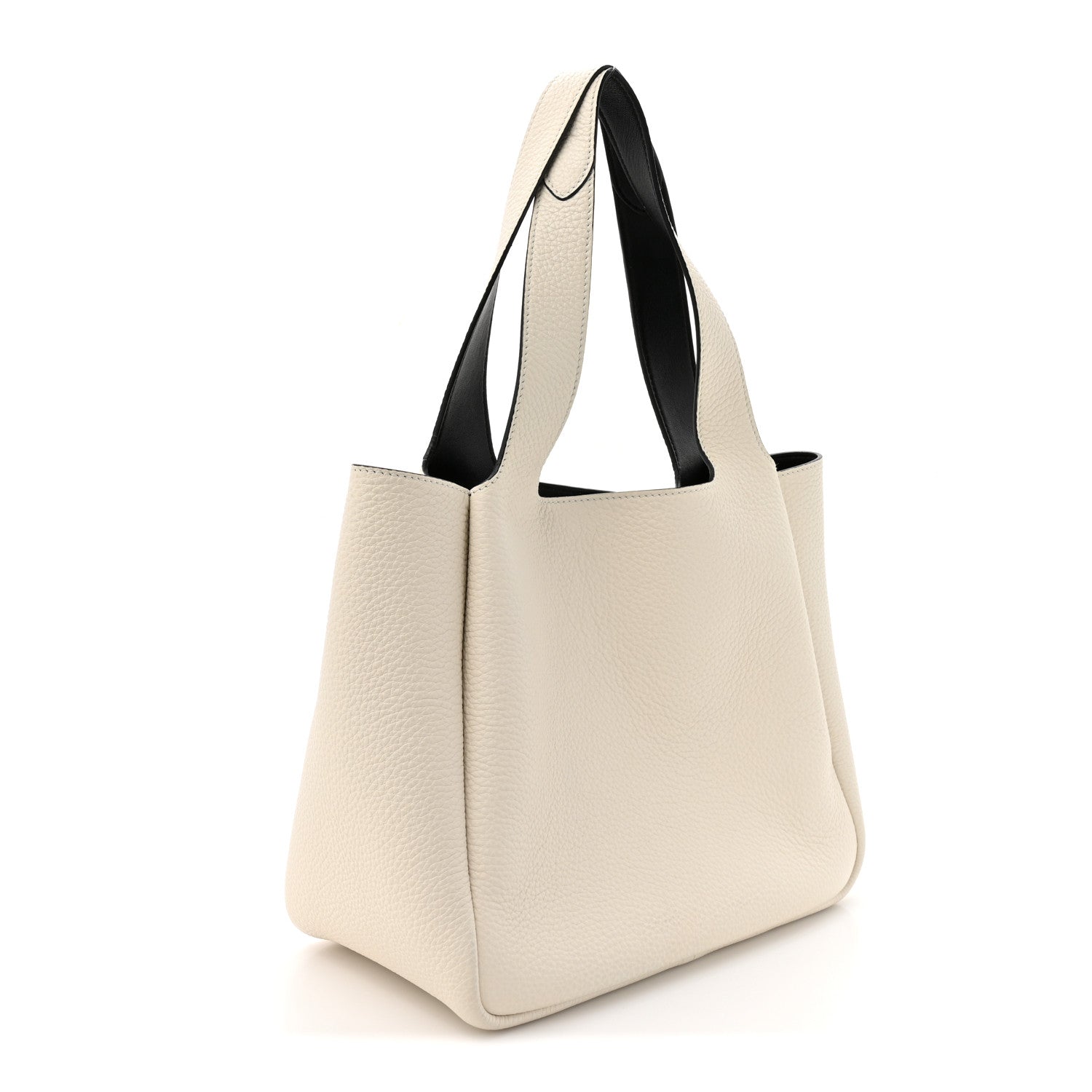 Prada Vitello Daino Soft Medium Dynamique Tote White Black 3 of 14
