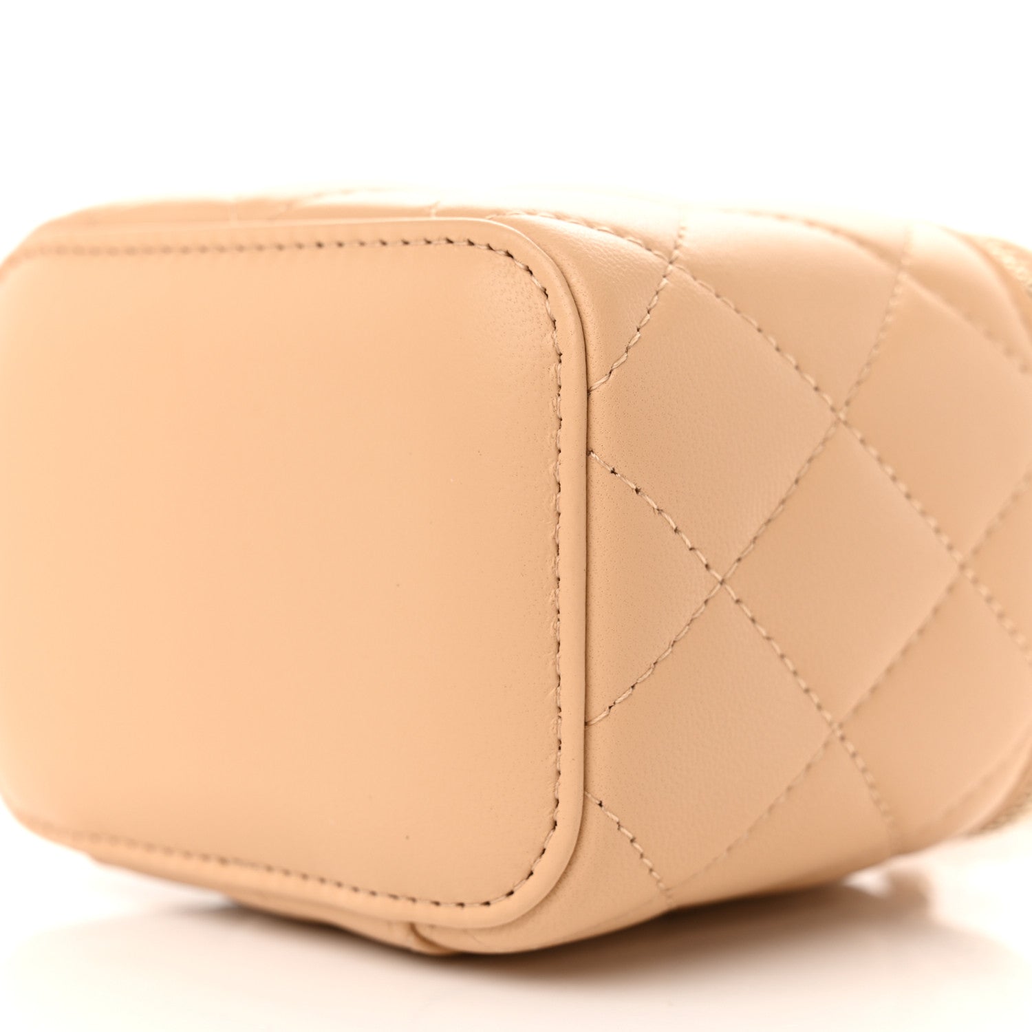 Chanel Lambskin Quilted Pearl Crush Mini Vanity Case With Chain Beige 10 of 11