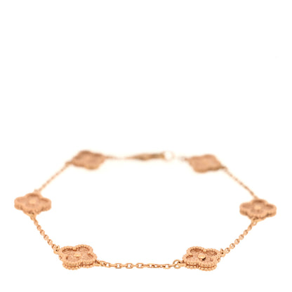 Van Cleef & Arpels 18K Rose Gold 6 Motifs Sweet Alhambra Bracelet 1 of 4