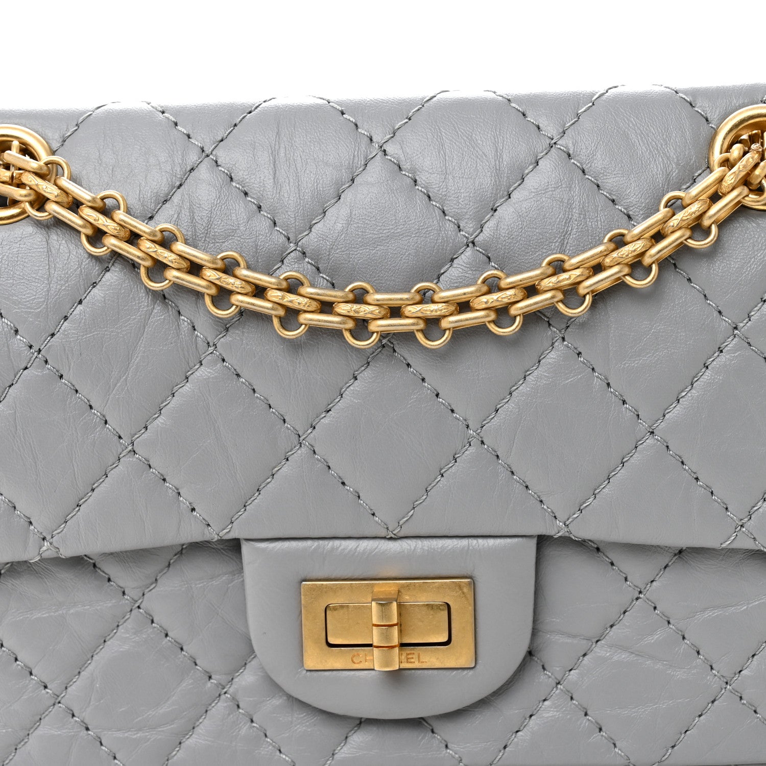 Chanel Aged Calfskin Quilted 2.55 Reissue Mini Flap Grey 8 of 10