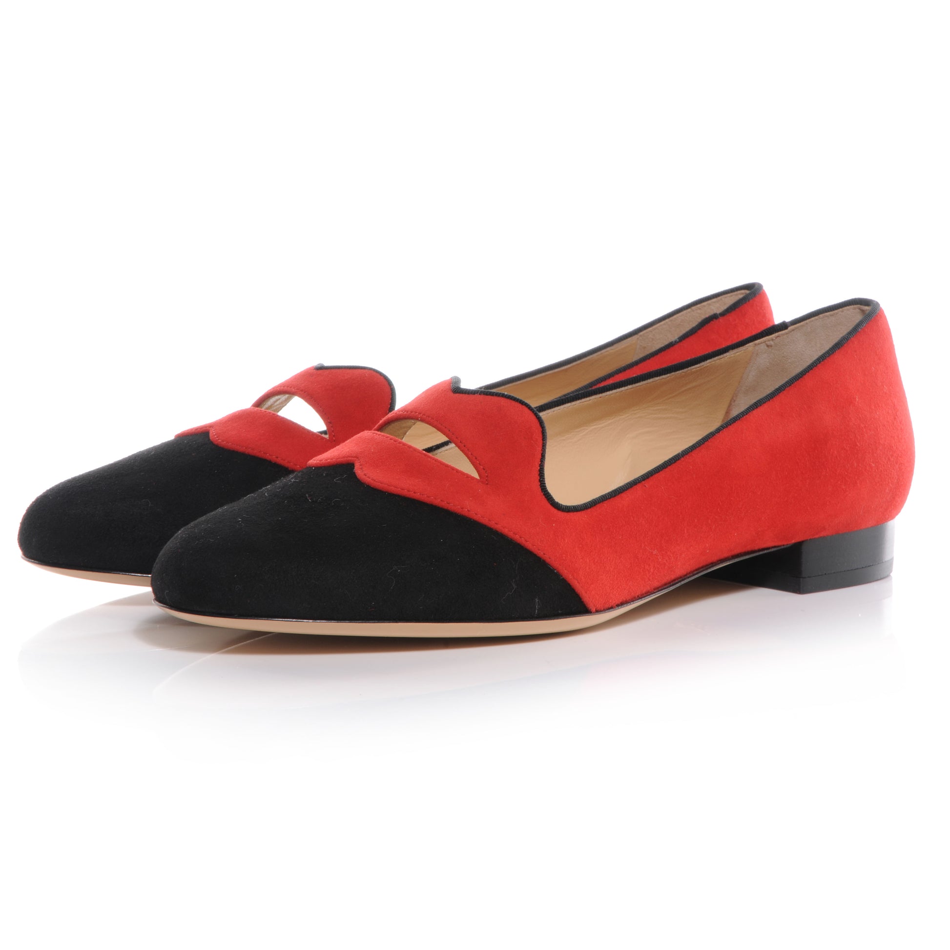 FASHIONPHILE CHARLOTTEOLYMPIASuedeBisouxLip-DetailSmokingSlippers39Red 3 of 6