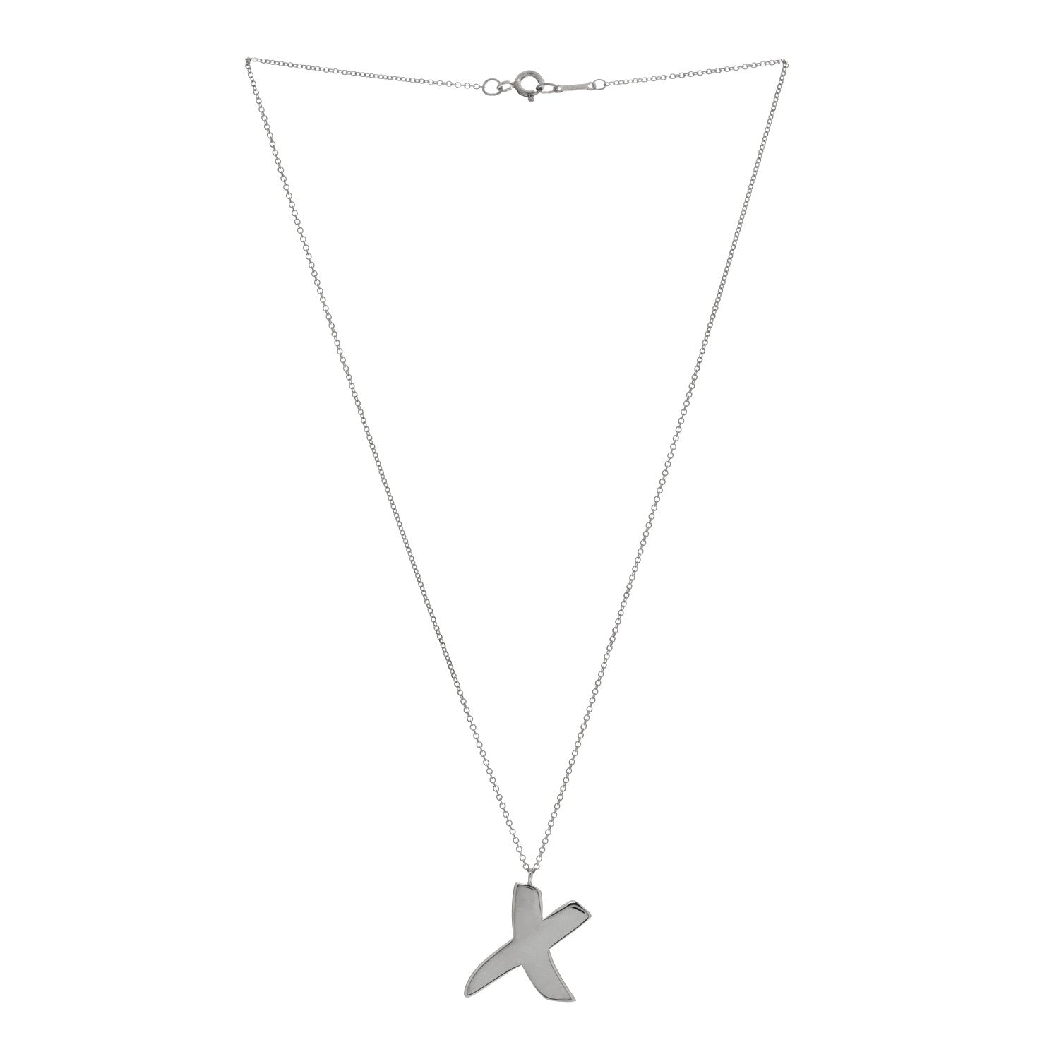 Tiffany Sterling Silver Paloma Picasso Graffiti X Pendant Necklace 3 of 4