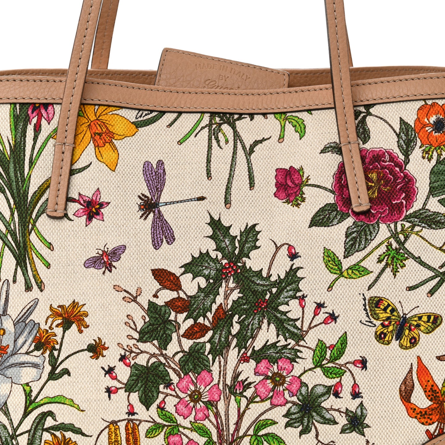 Canvas Floral Flora Tote White