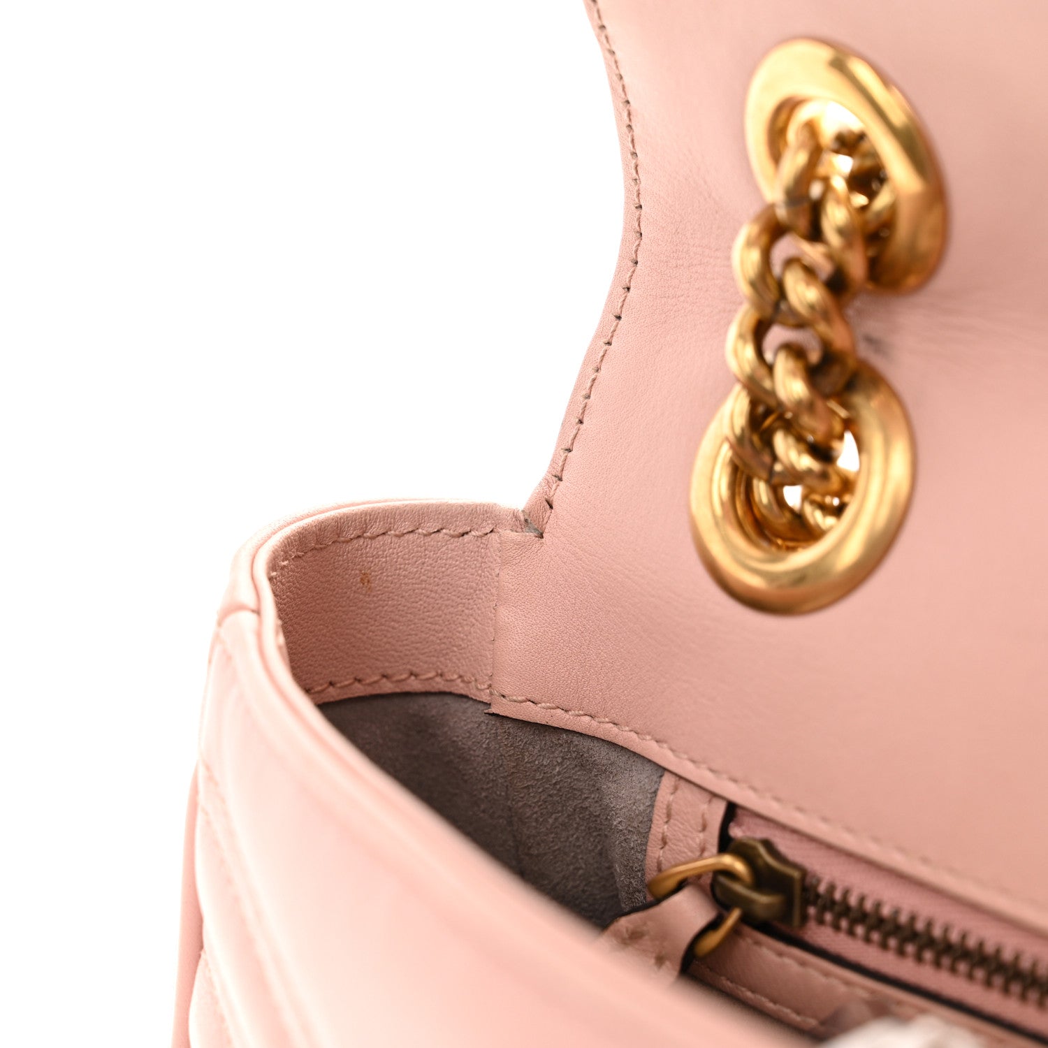 Gucci Calfskin Matelasse Small GG Marmont Shoulder Bag Perfect Pink 14 of 14