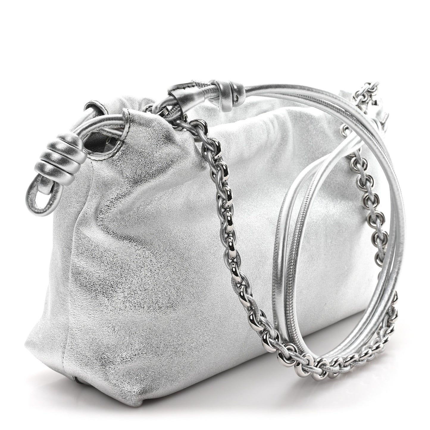 Metallic Nappa Donut Chain Flamenco Knot Silver