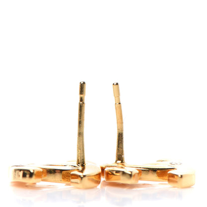 Chanel Metal CC Paris Button Stud Earrings Gold 3 of 4