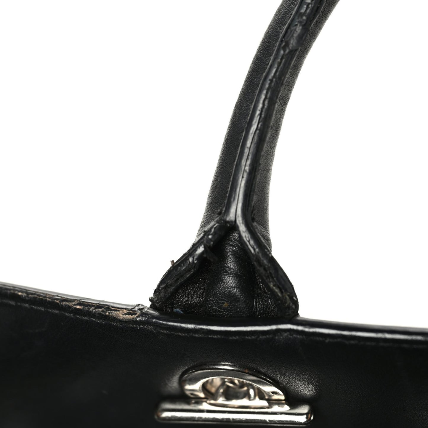 Aged Calfskin Quilted Be CC Tote Black