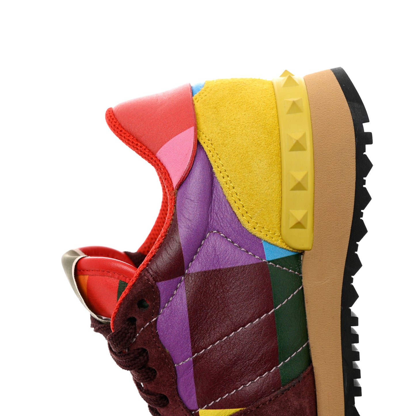 Calfskin Rockstud 1973 Womens Rockrunner Sneakers 35 Multicolor