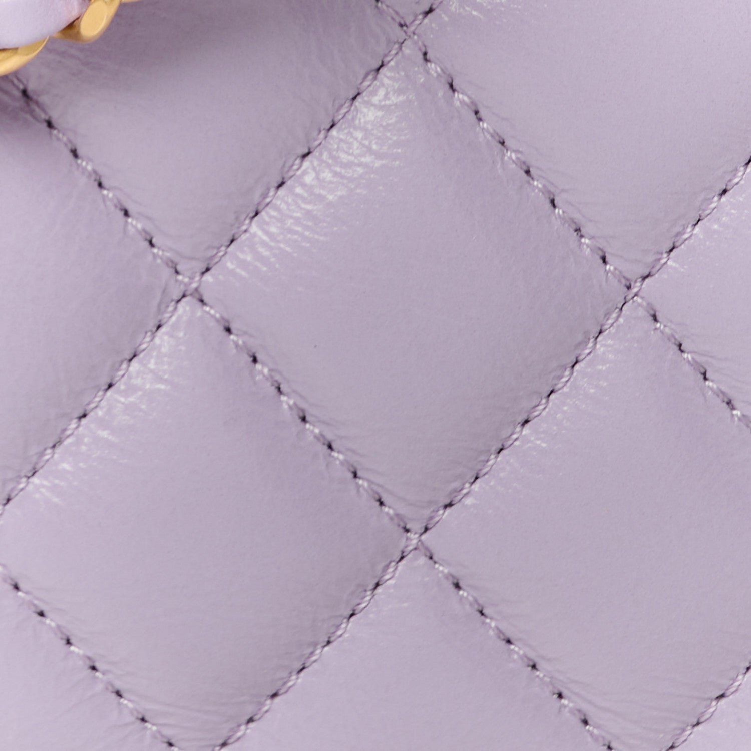 Chanel Shiny Aged Calfskin Quilted Nano Kelly Shopper Lilac 8 of 10