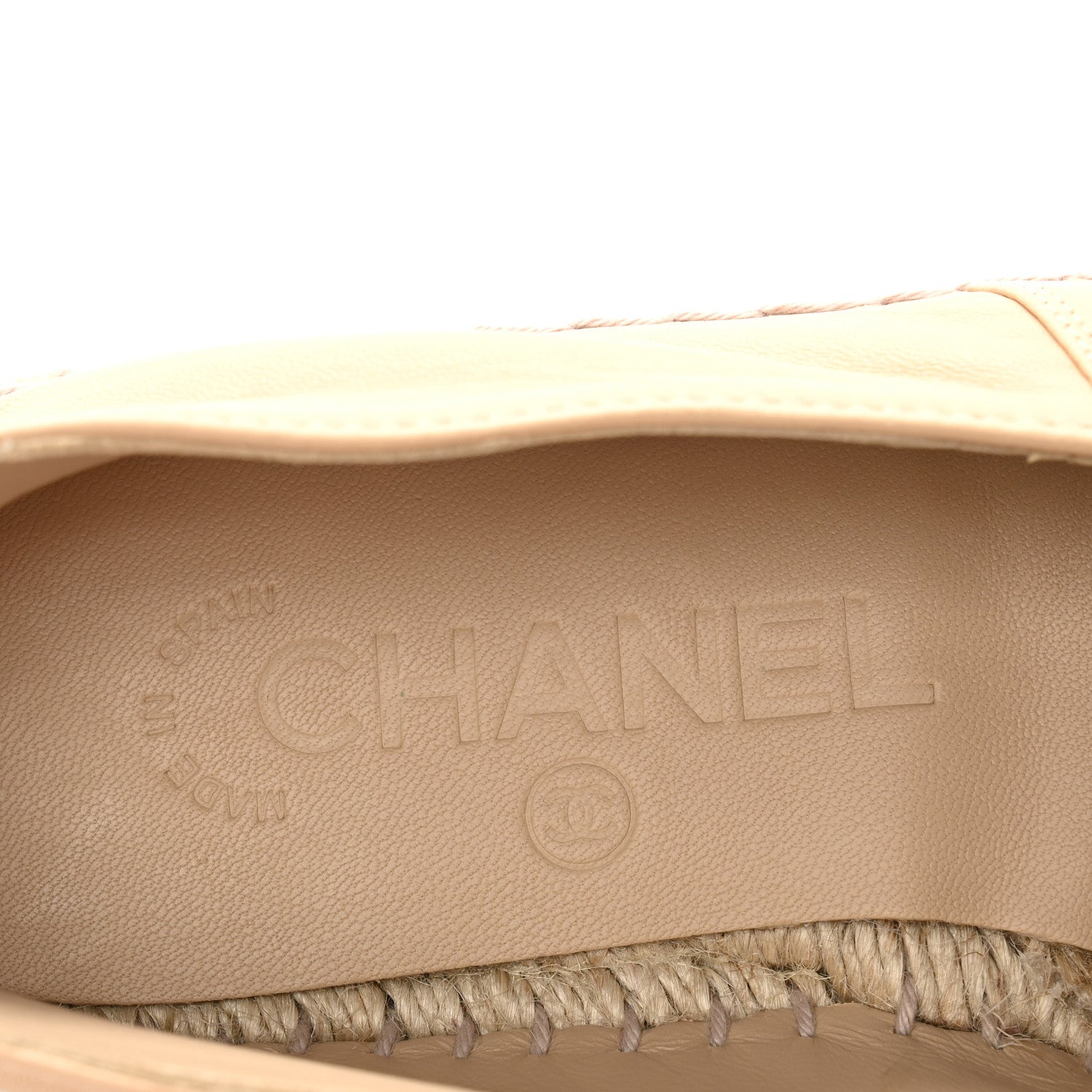 Chanel Lambskin CC Espadrilles 37 Beige Black 8 of 11