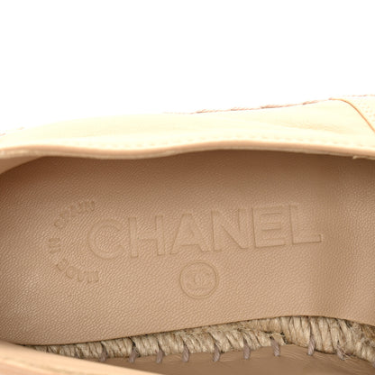 Chanel Lambskin CC Espadrilles 37 Beige Black 8 of 11