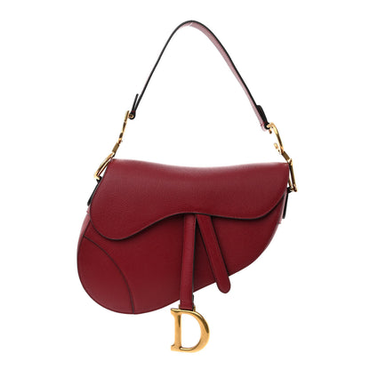 Christian Dior Grained Calfskin Saddle Bag Red 1 of 9