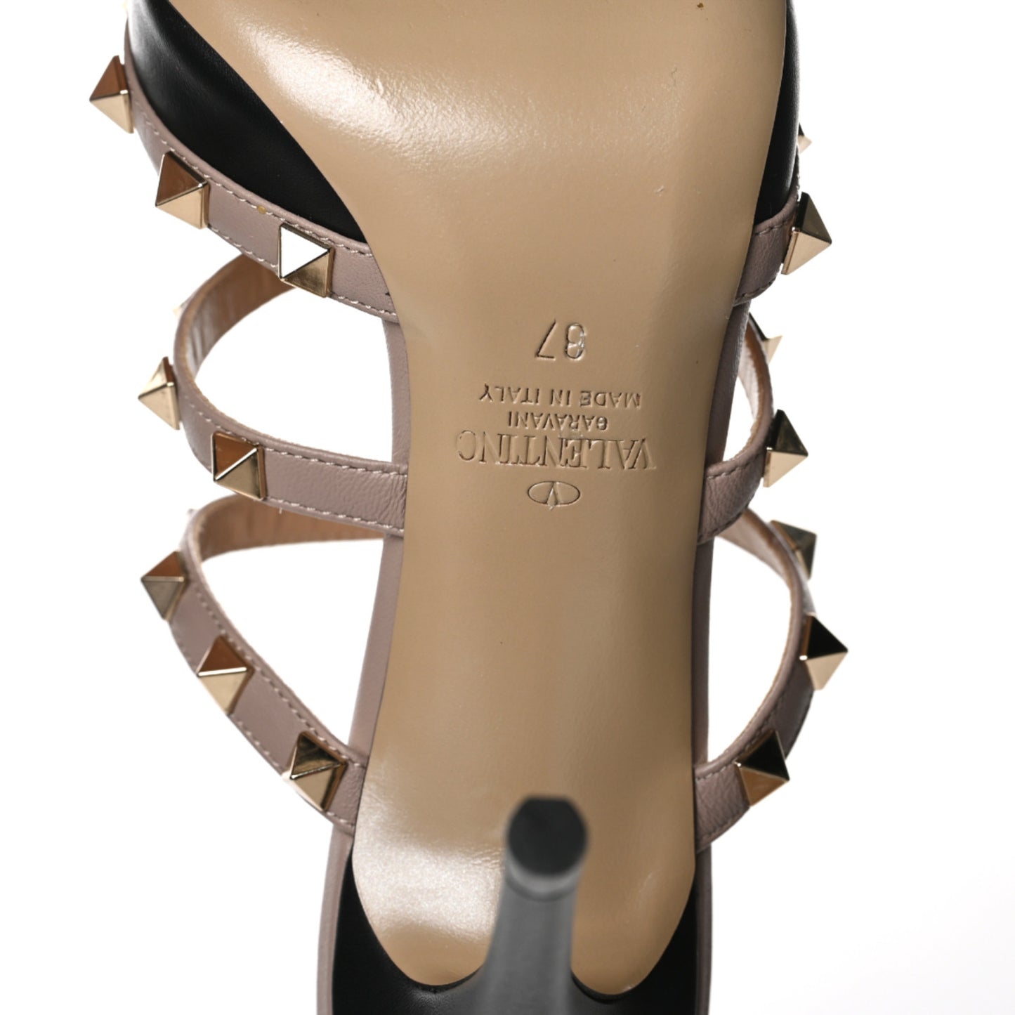 Nappa Rockstud 90mm Cage Mules 37 Black Poudre